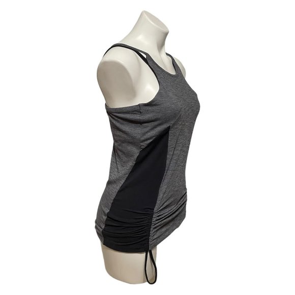 Cozy Orange Grey Black Side Ruched Strappy Athleisure Tank - Picture 4 of 5